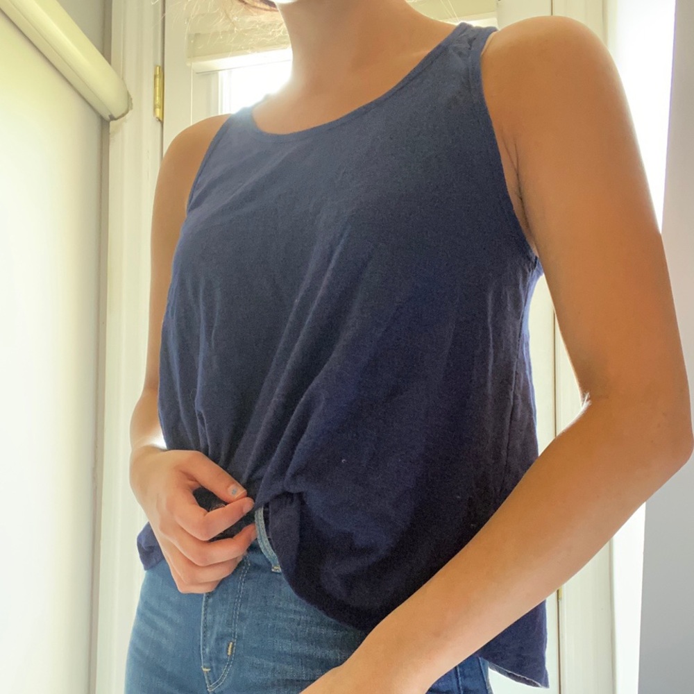 Navy Tank with Lace back detailing